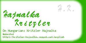 hajnalka kritzler business card